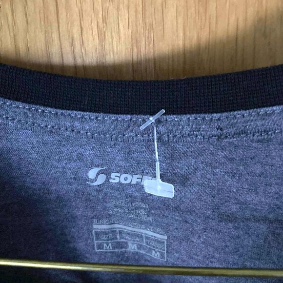 Cute SOFFE Gray and Black Baseball Jersey style top - Picture 8 of 11